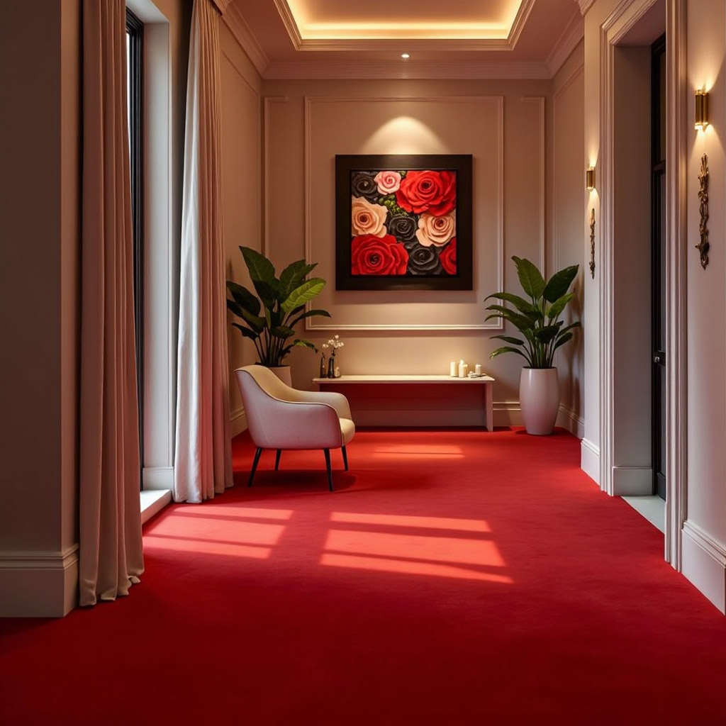 Elegant red walkway carpet