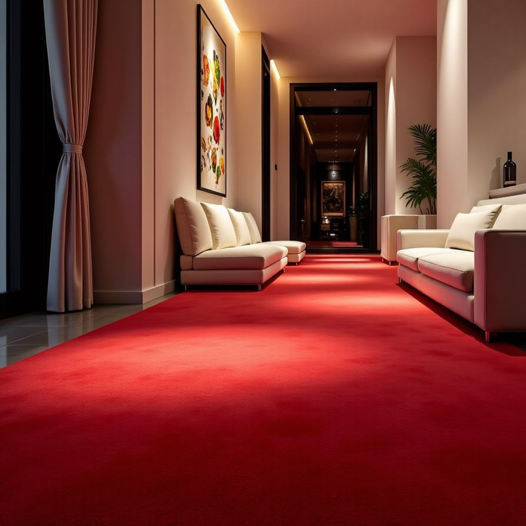 Red walkway carpet for family gatherings